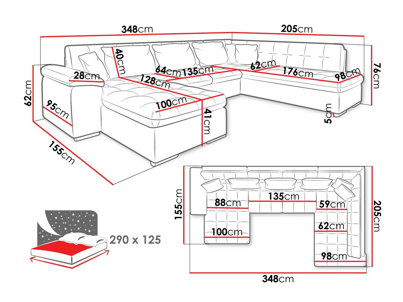 Hjørnesofa Comfivo 128