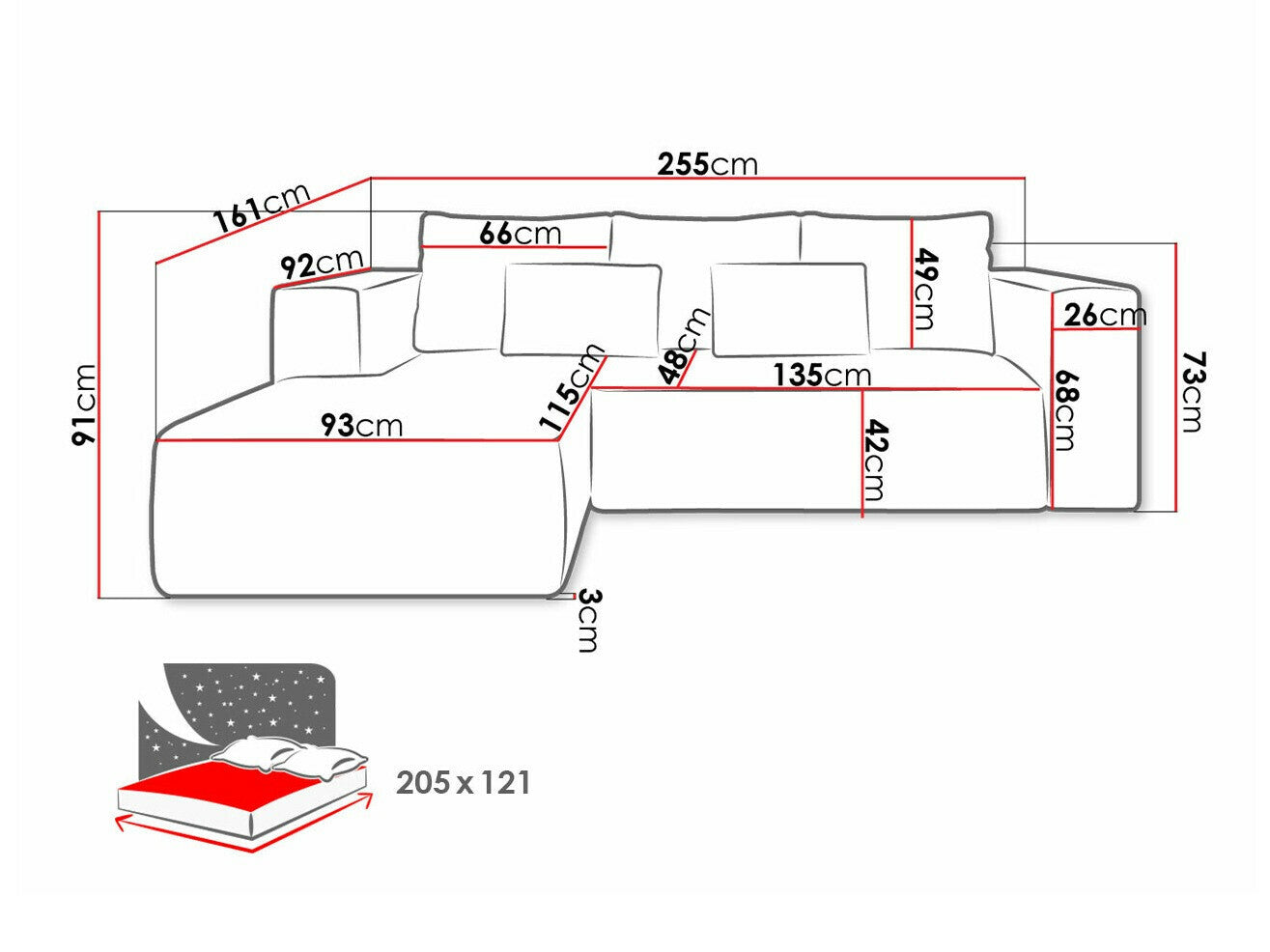 Hjørnesofa Arvada 116
