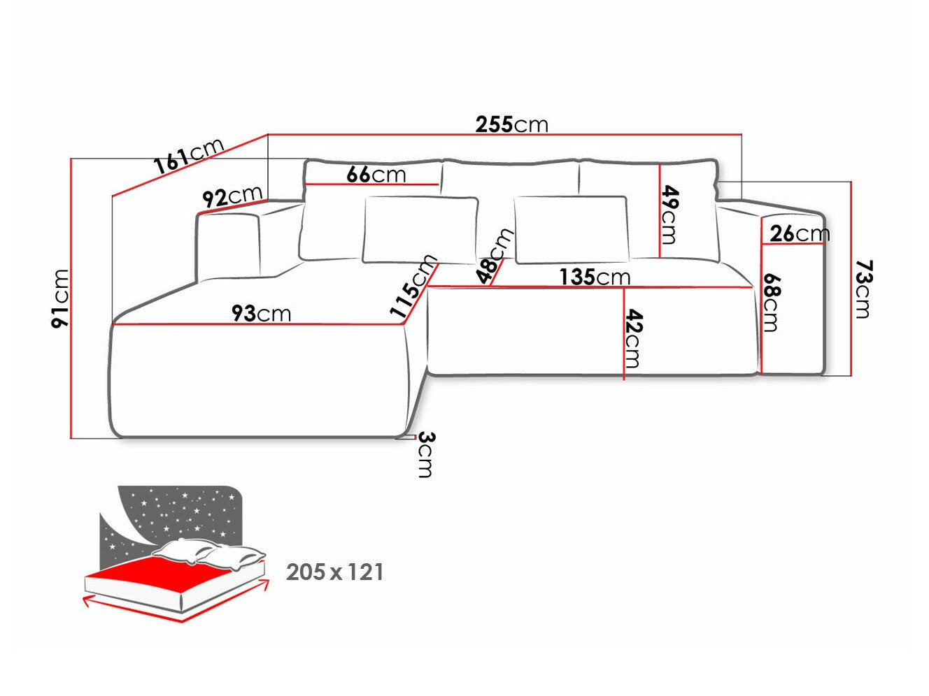 Hjørnesofa Arvada 116
