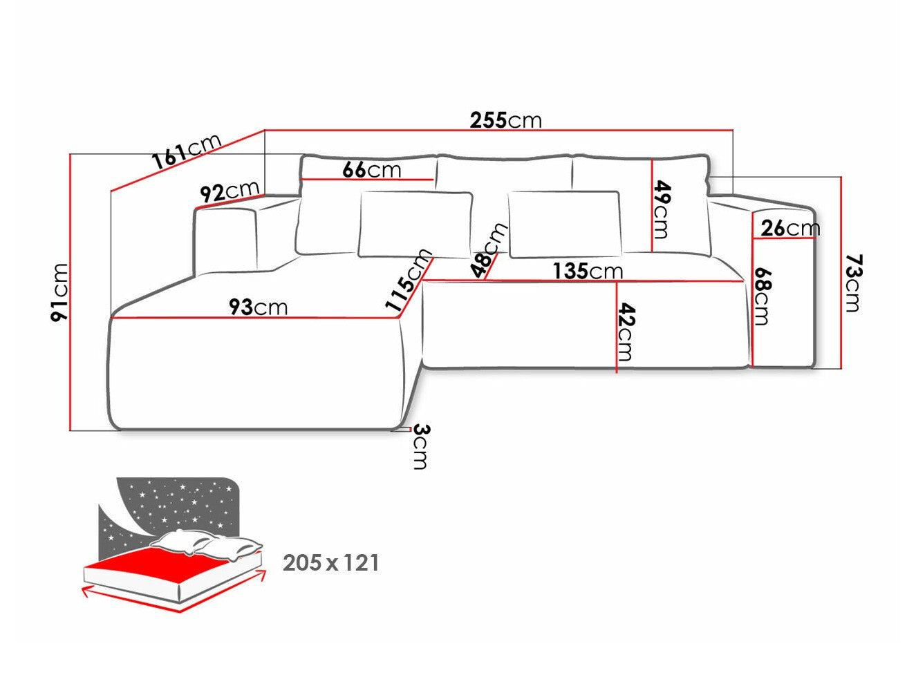 Hjørnesofa Arvada 116