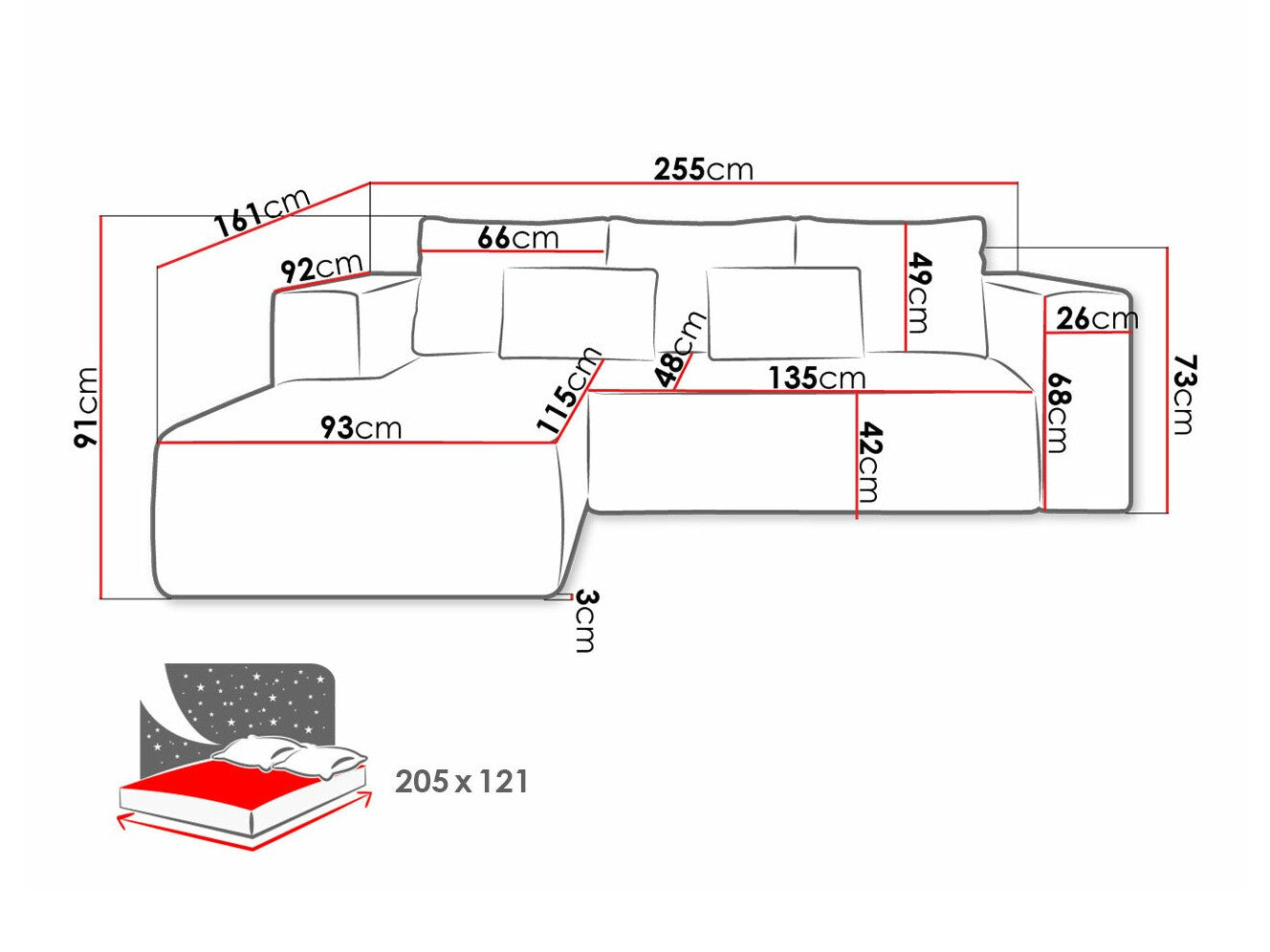 Hjørnesofa Arvada 116