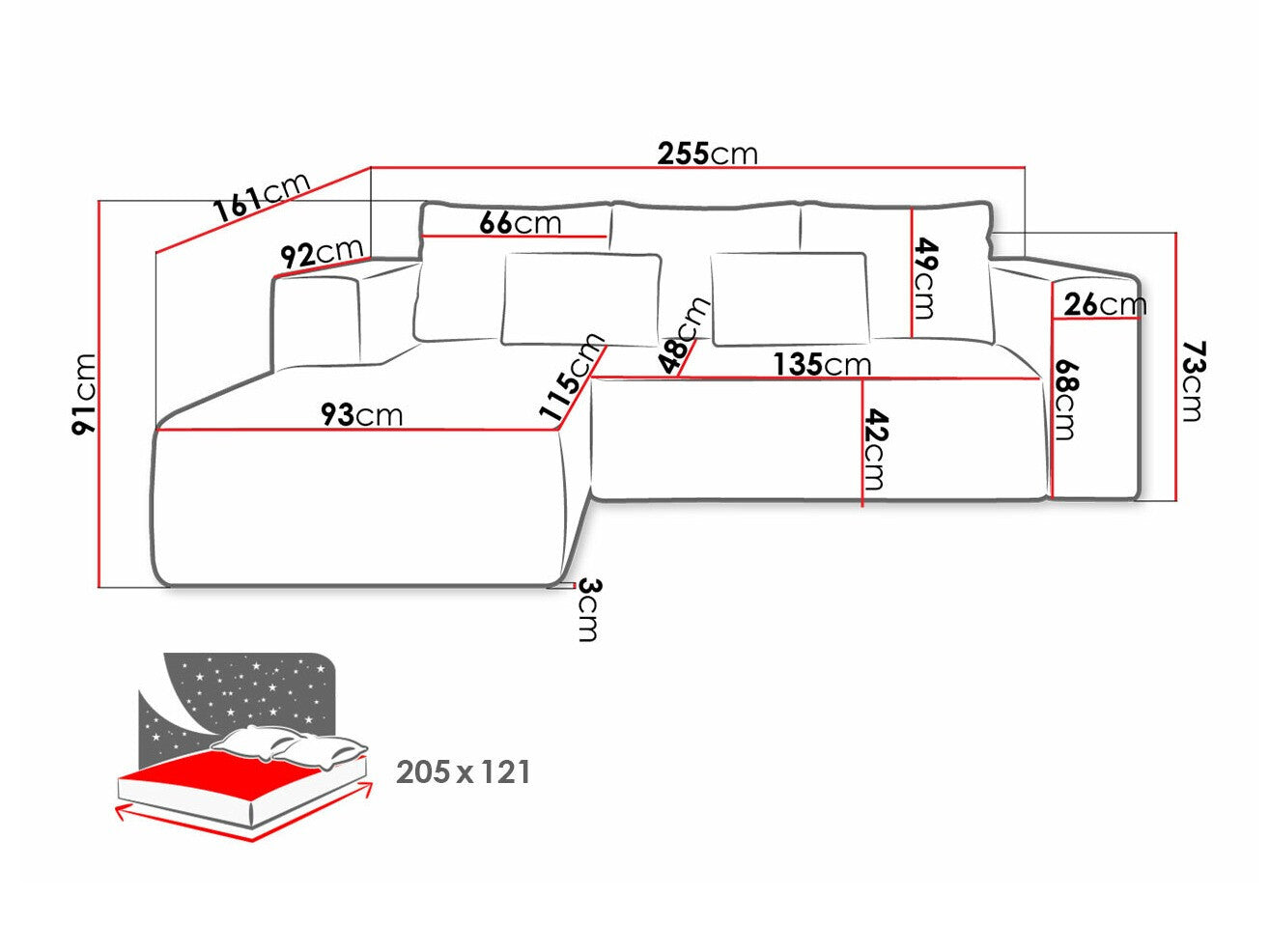 Hjørnesofa Arvada 116