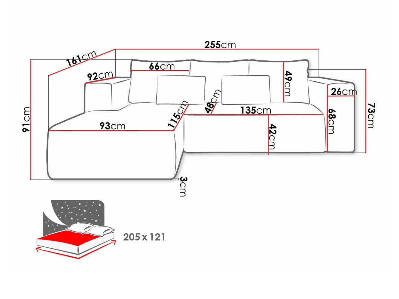 Hjørnesofa Arvada 116