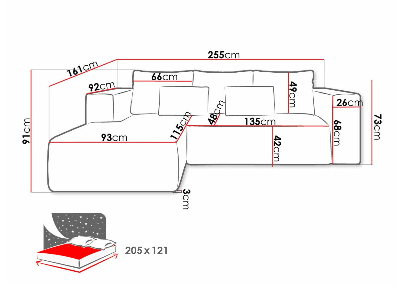 Hjørnesofa Arvada 116