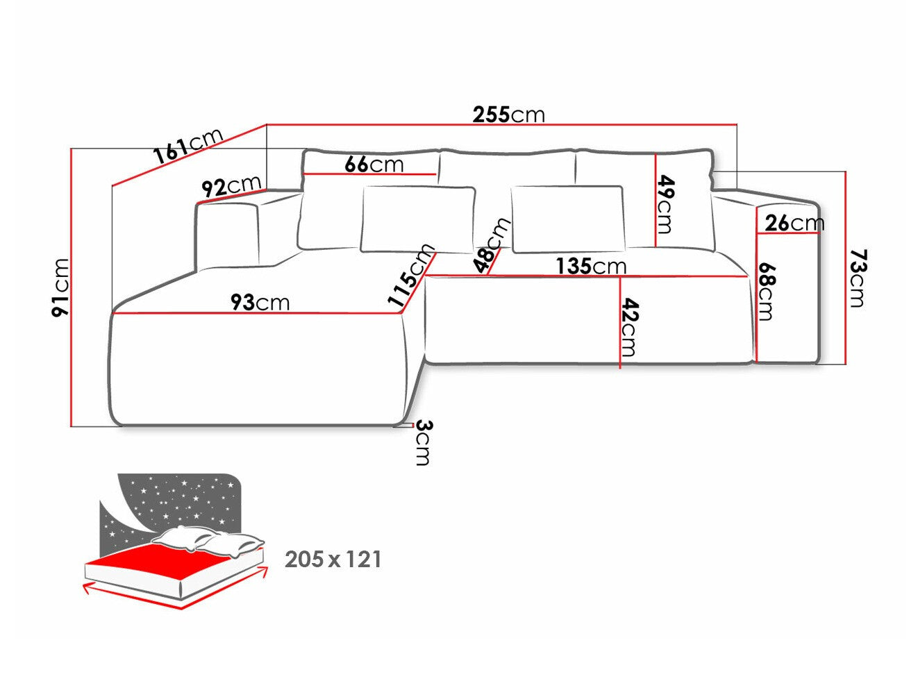 Hjørnesofa Arvada 116