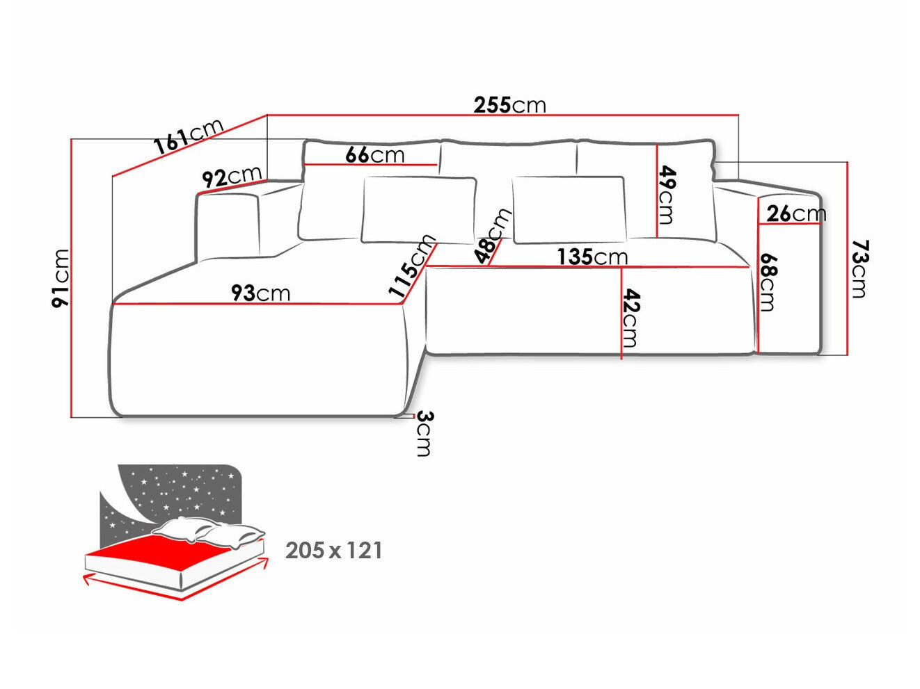 Hjørnesofa Arvada 116
