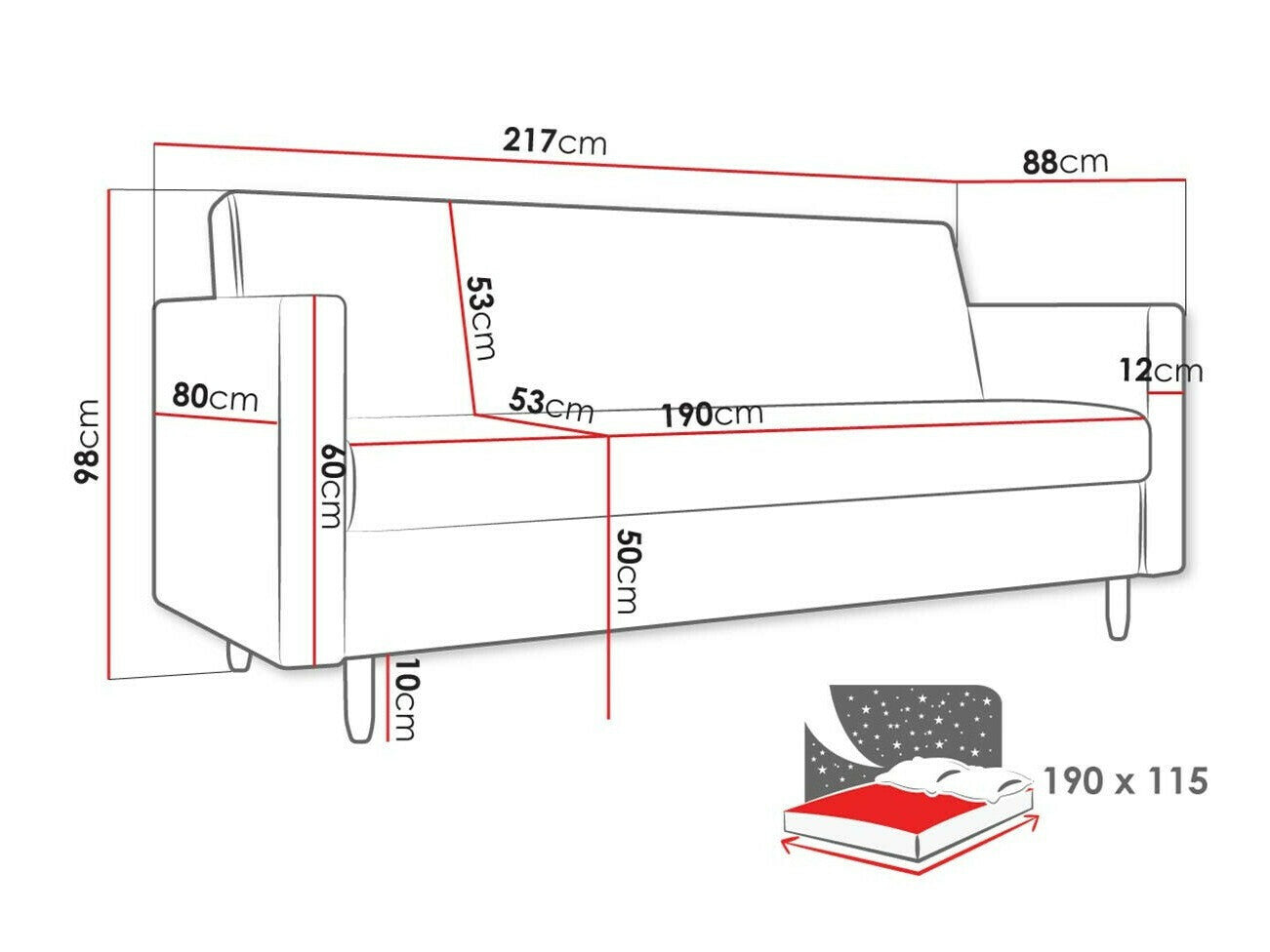 Sovesofa Memphis 136
