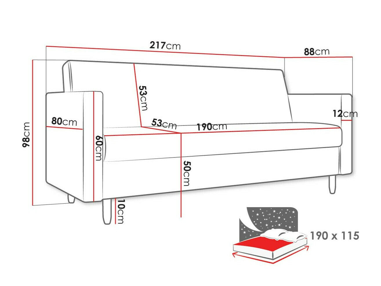 Sovesofa Memphis 136