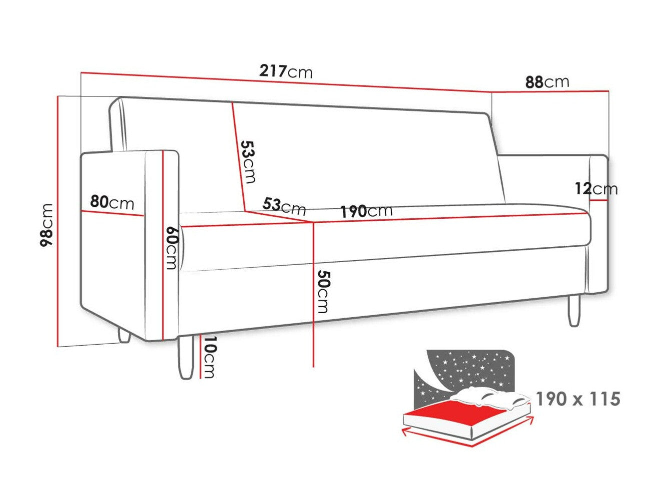 Sovesofa Memphis 136