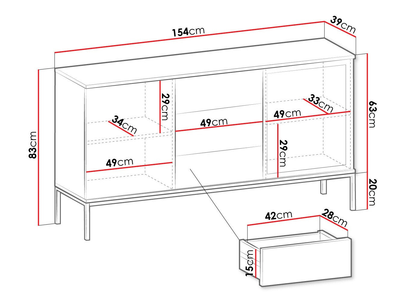 Display cabinet Lima H104
