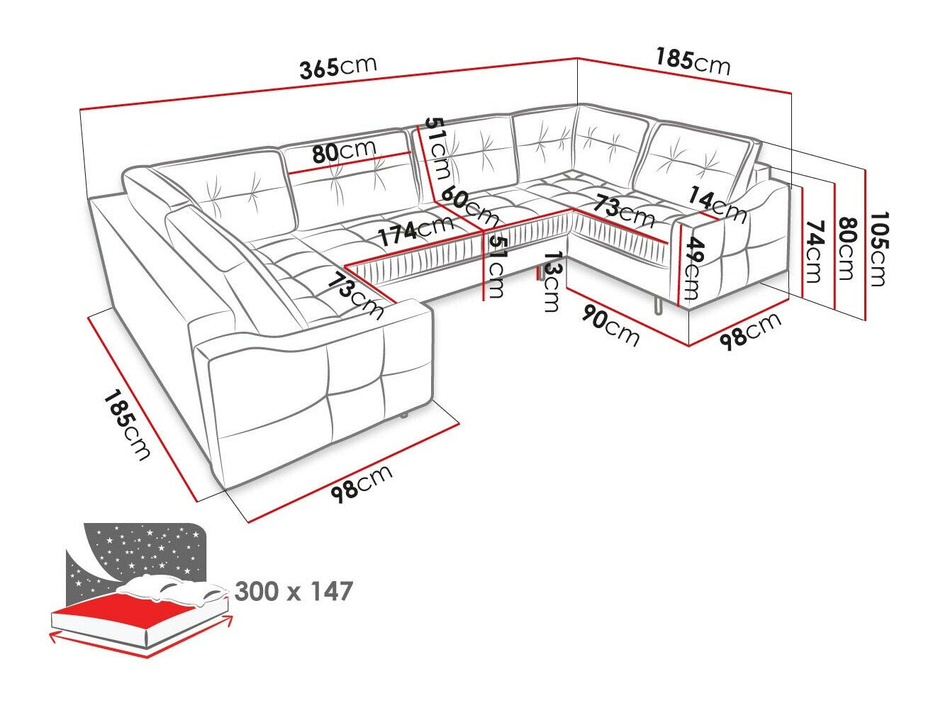 Hjørnesofa Kingsport 114