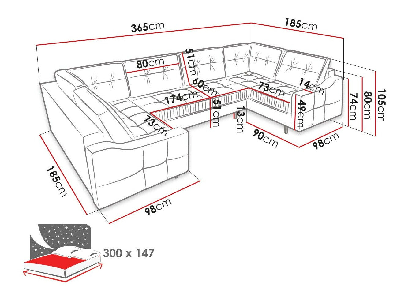Hjørnesofa Kingsport 114