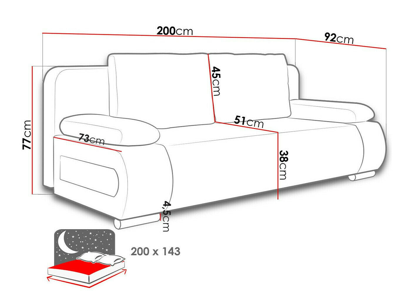 Sovesofa Comfivo 144