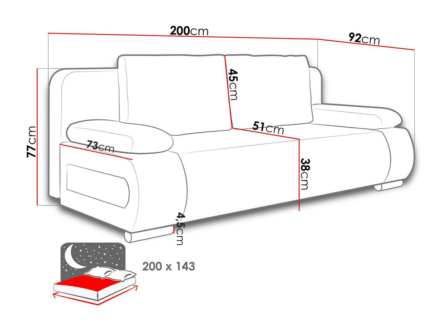 Sovesofa Comfivo 144