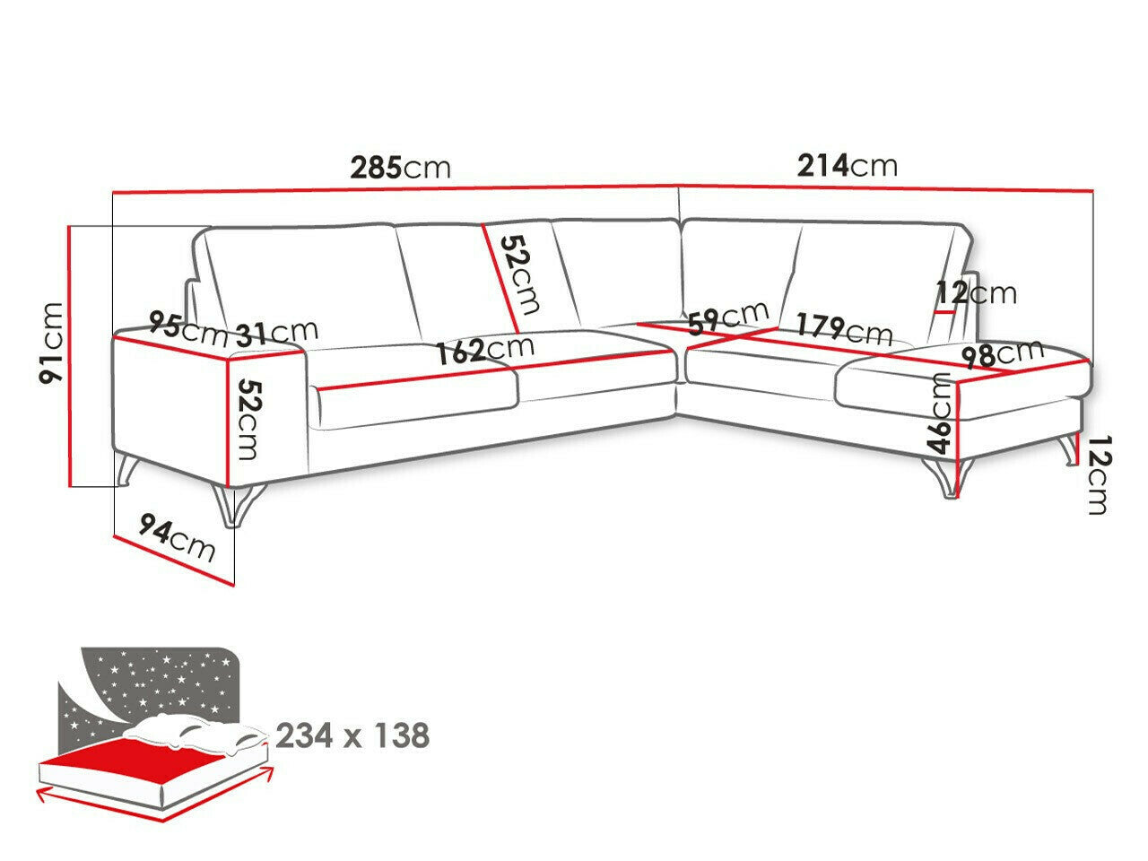 Hjørnesofa ComfiDream 112