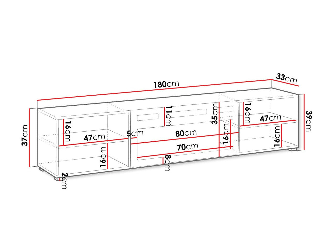 TV-bord Charlotte 190