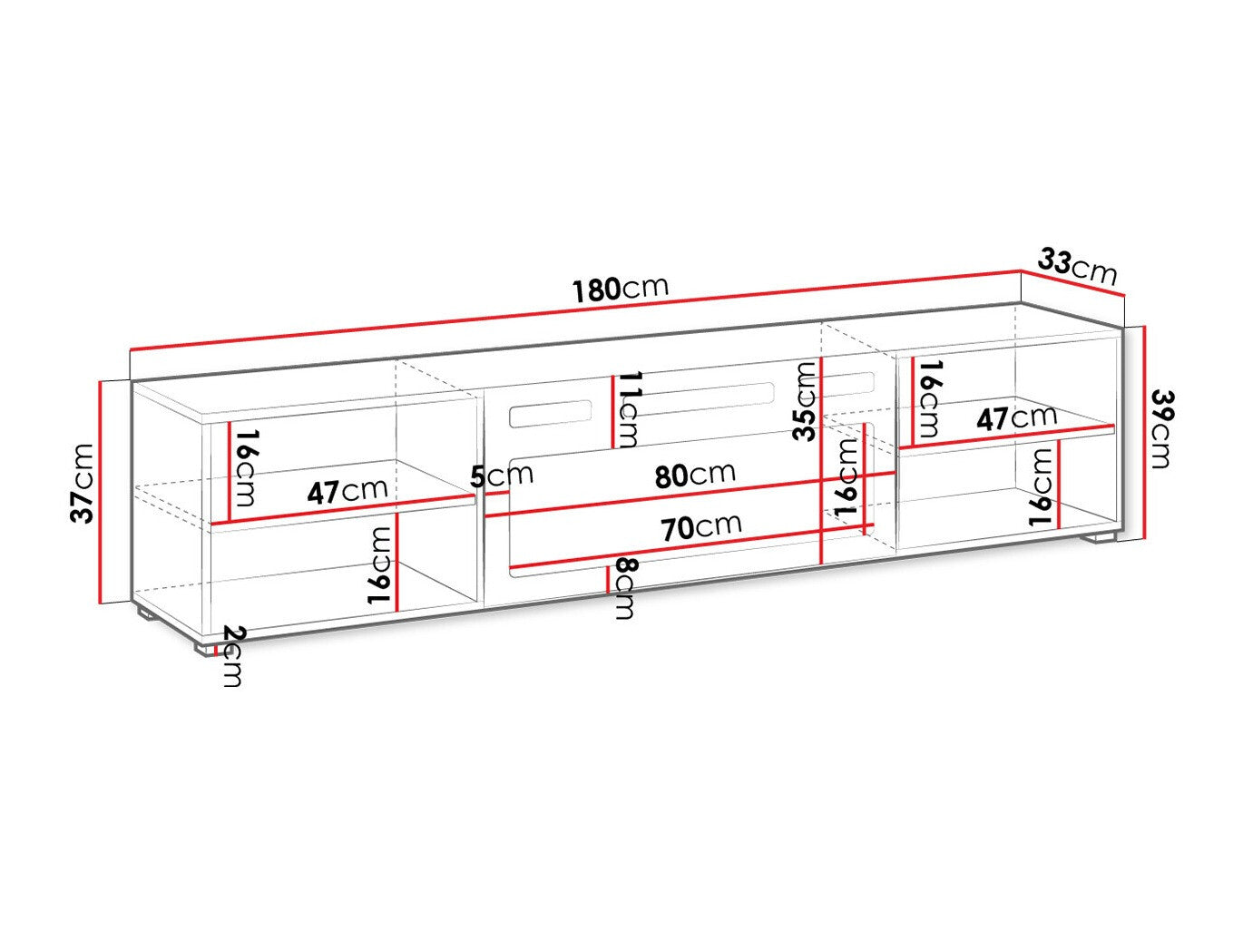 TV-bord Charlotte 190