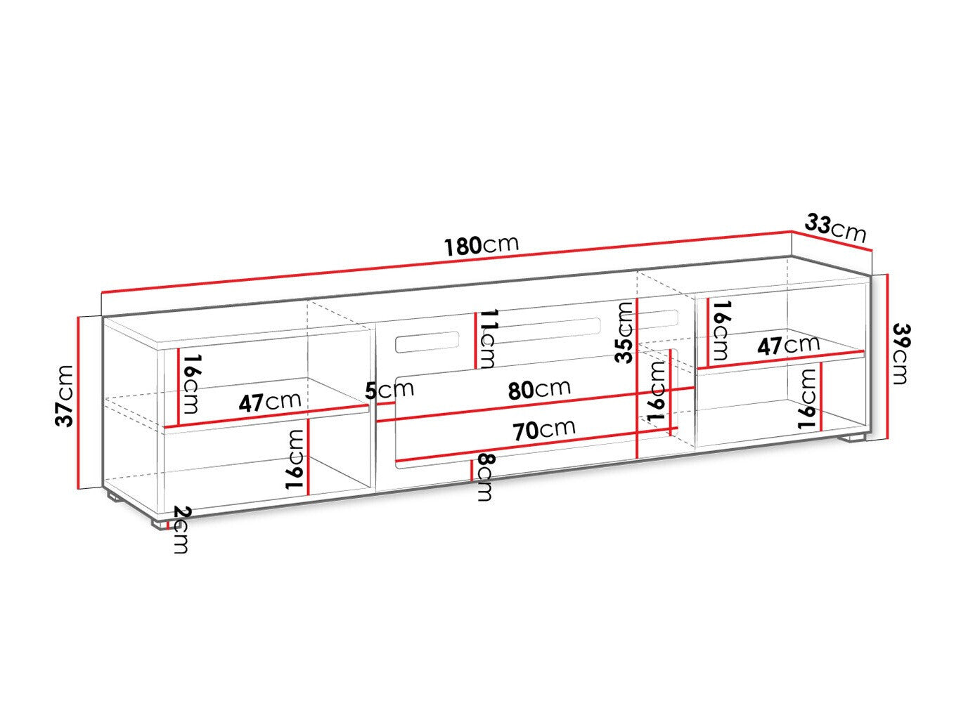 TV-bord Charlotte 190