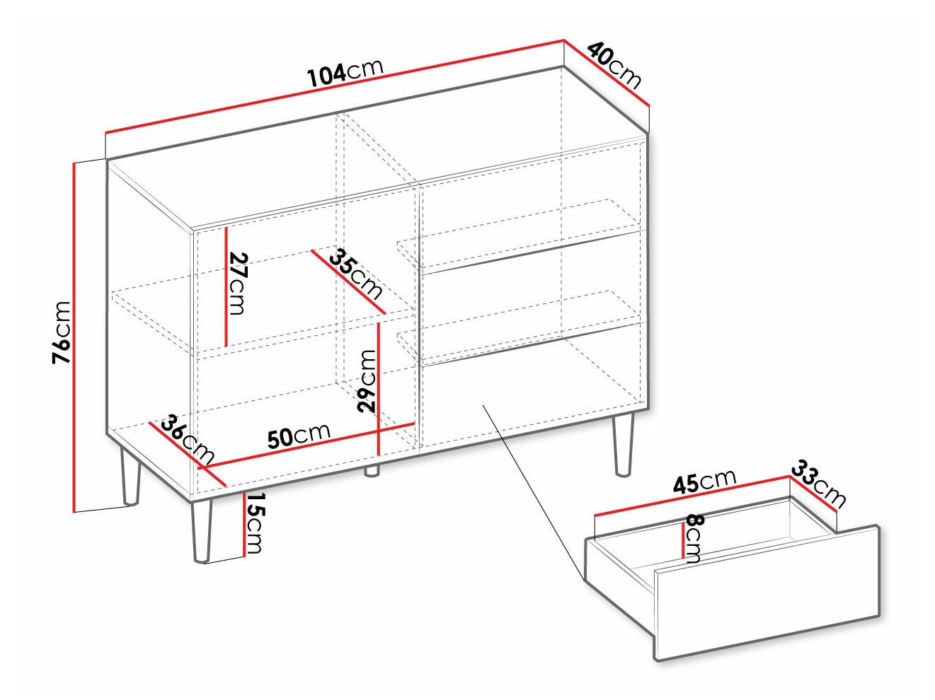 Chest of drawers Comfivo H100