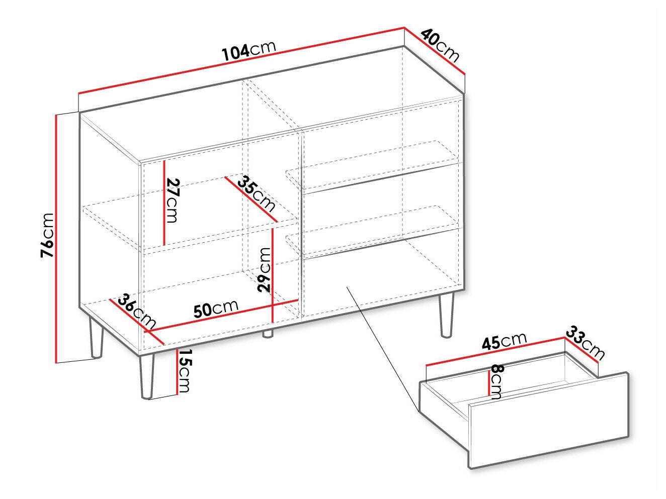 Chest of drawers Comfivo H100