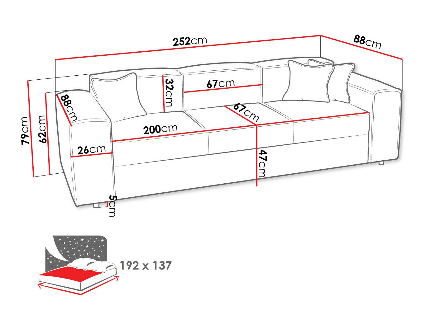 Sovesofa Clovis 114