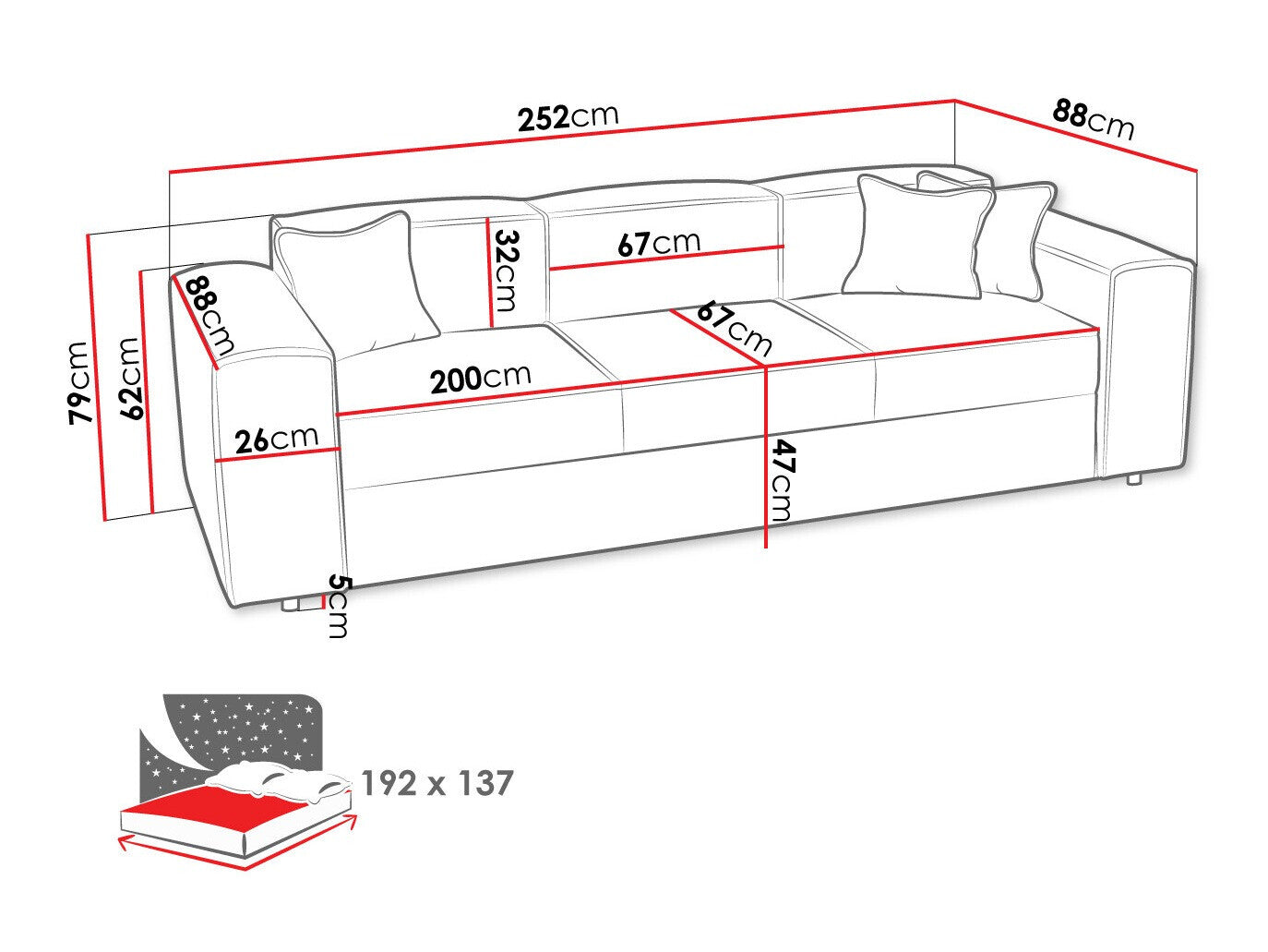 Sovesofa Clovis 114