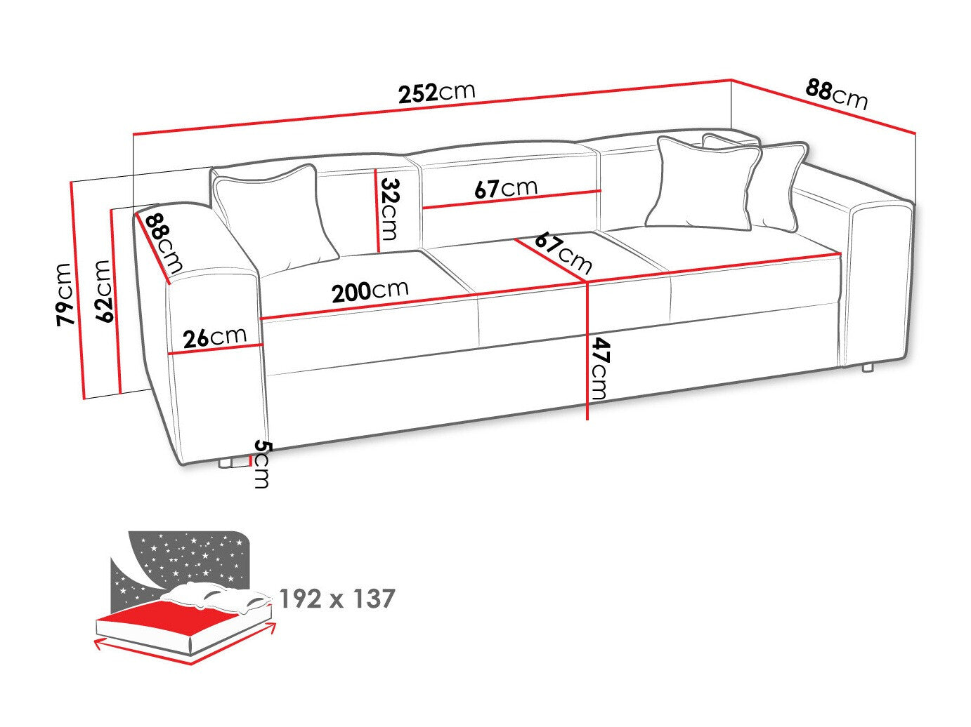 Sovesofa Clovis 114