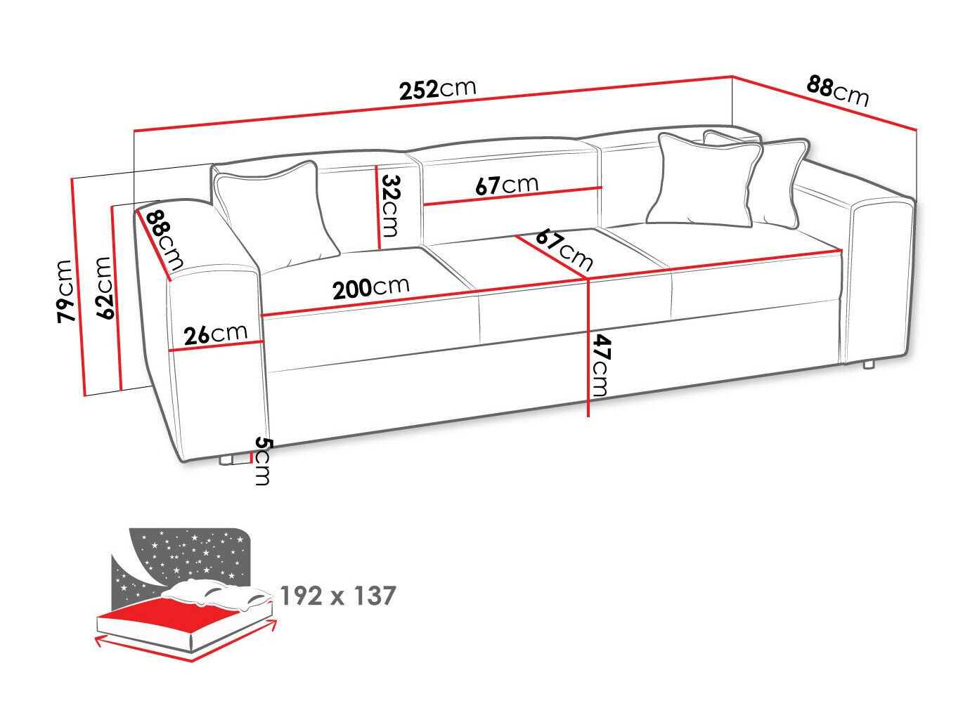 Sovesofa Clovis 114