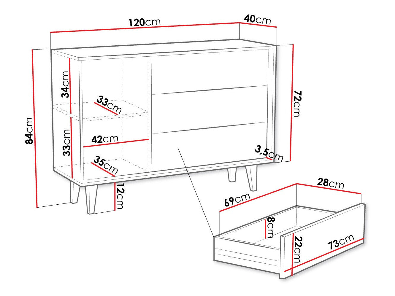 Chest of drawers Comfivo L106