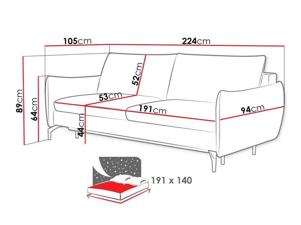 Sovesofa Lincoln 180