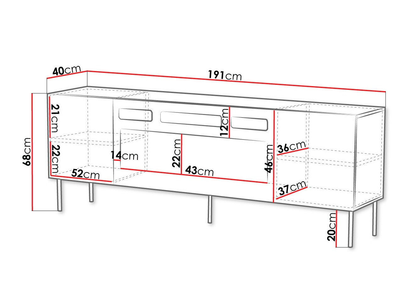 TV stand Charlotte L102