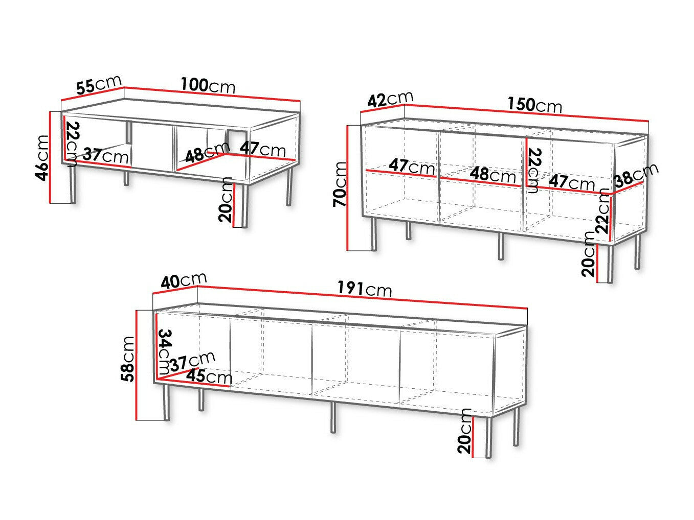 Stuemøbler-sæt Charlotte L104