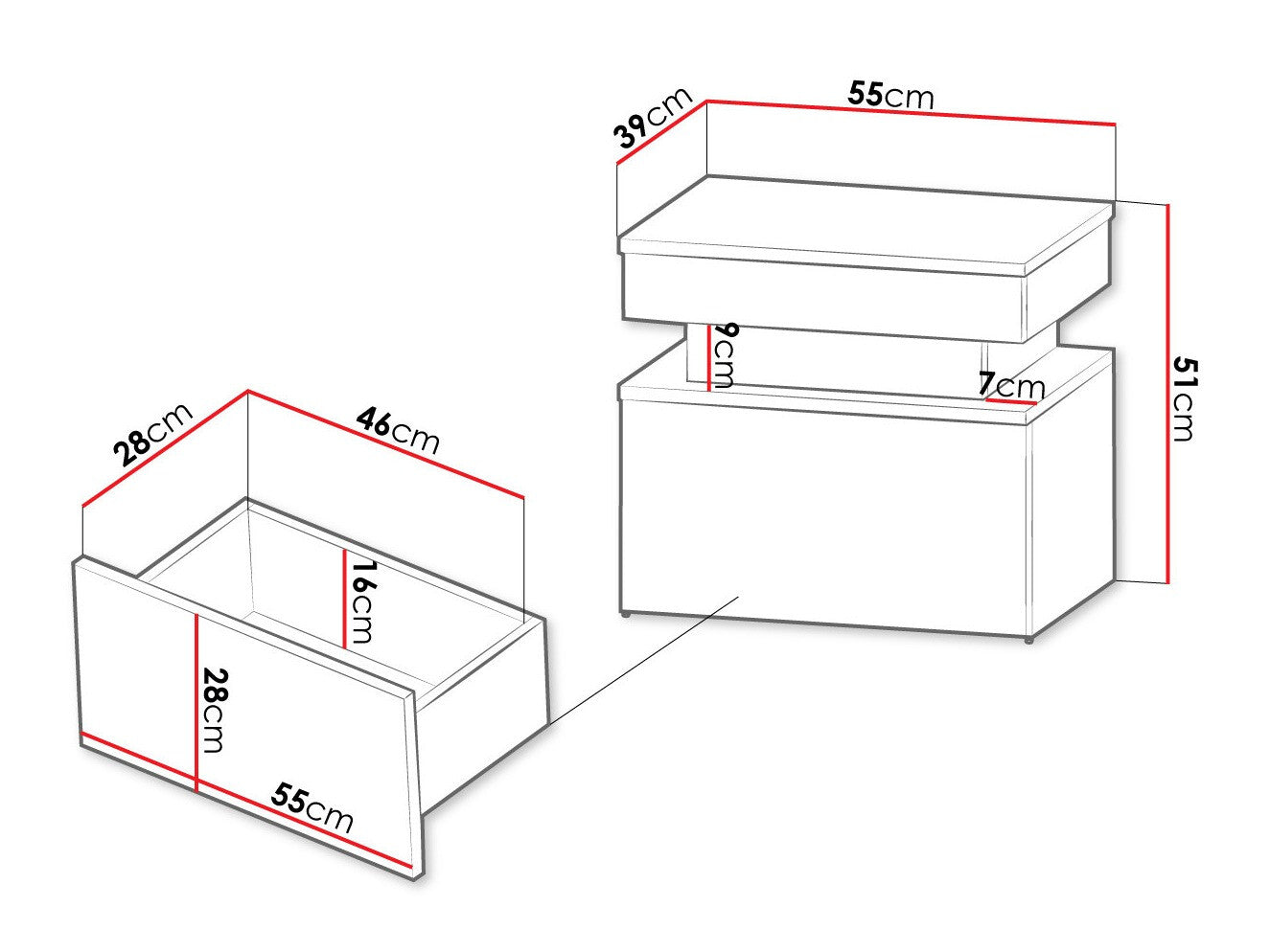 Sengebord Monfero 102