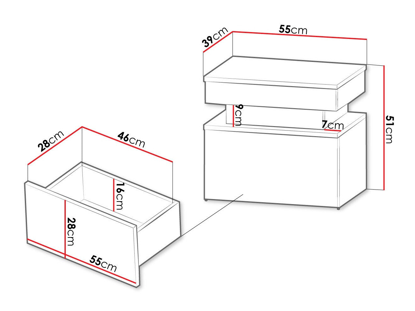 Sengebord Monfero 102