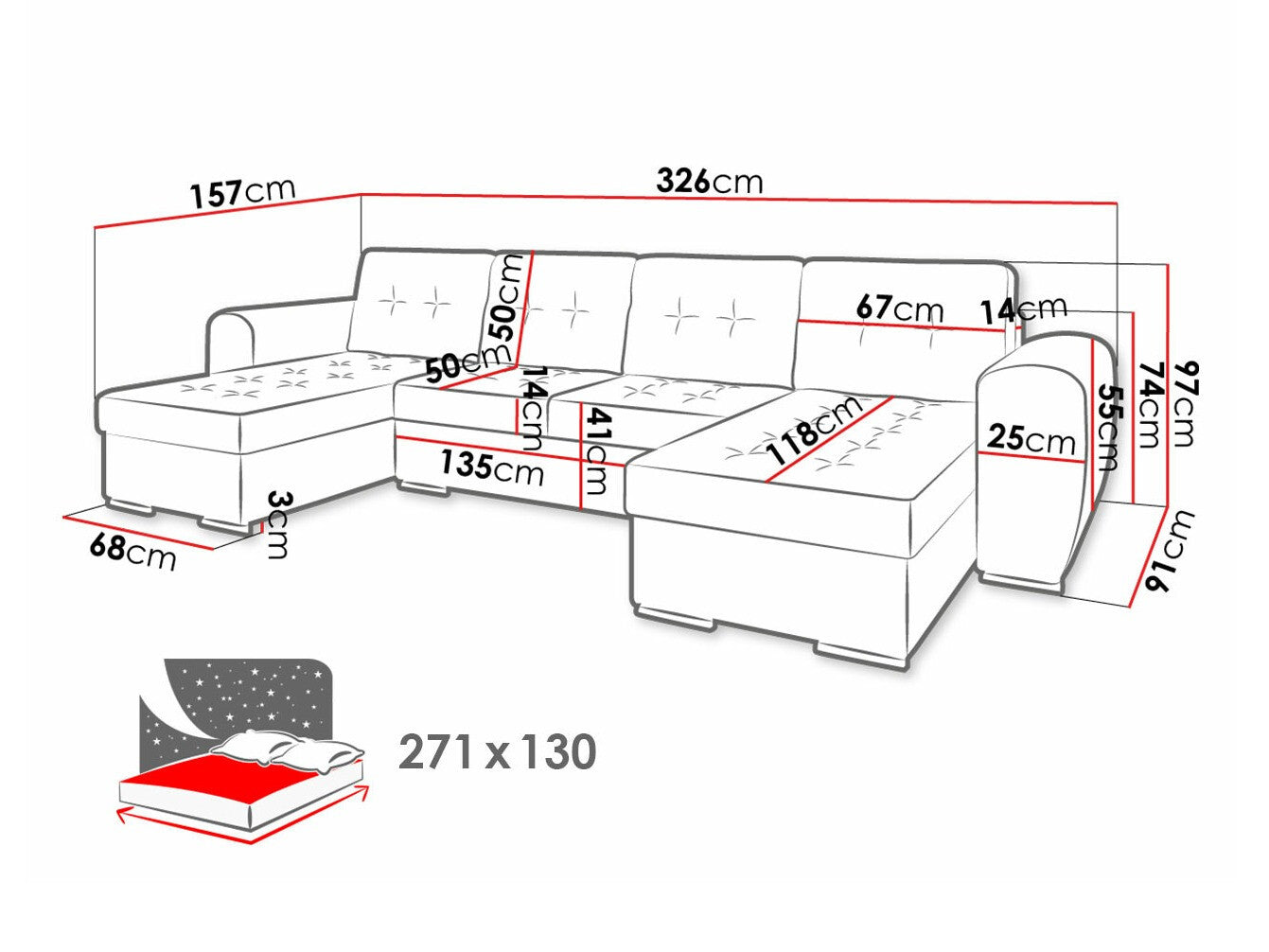 Hjørnesofa Arvada 117