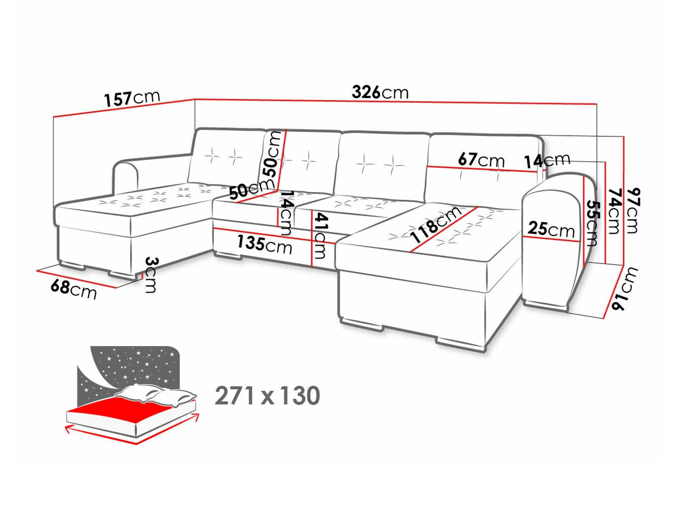 Hjørnesofa Arvada 117