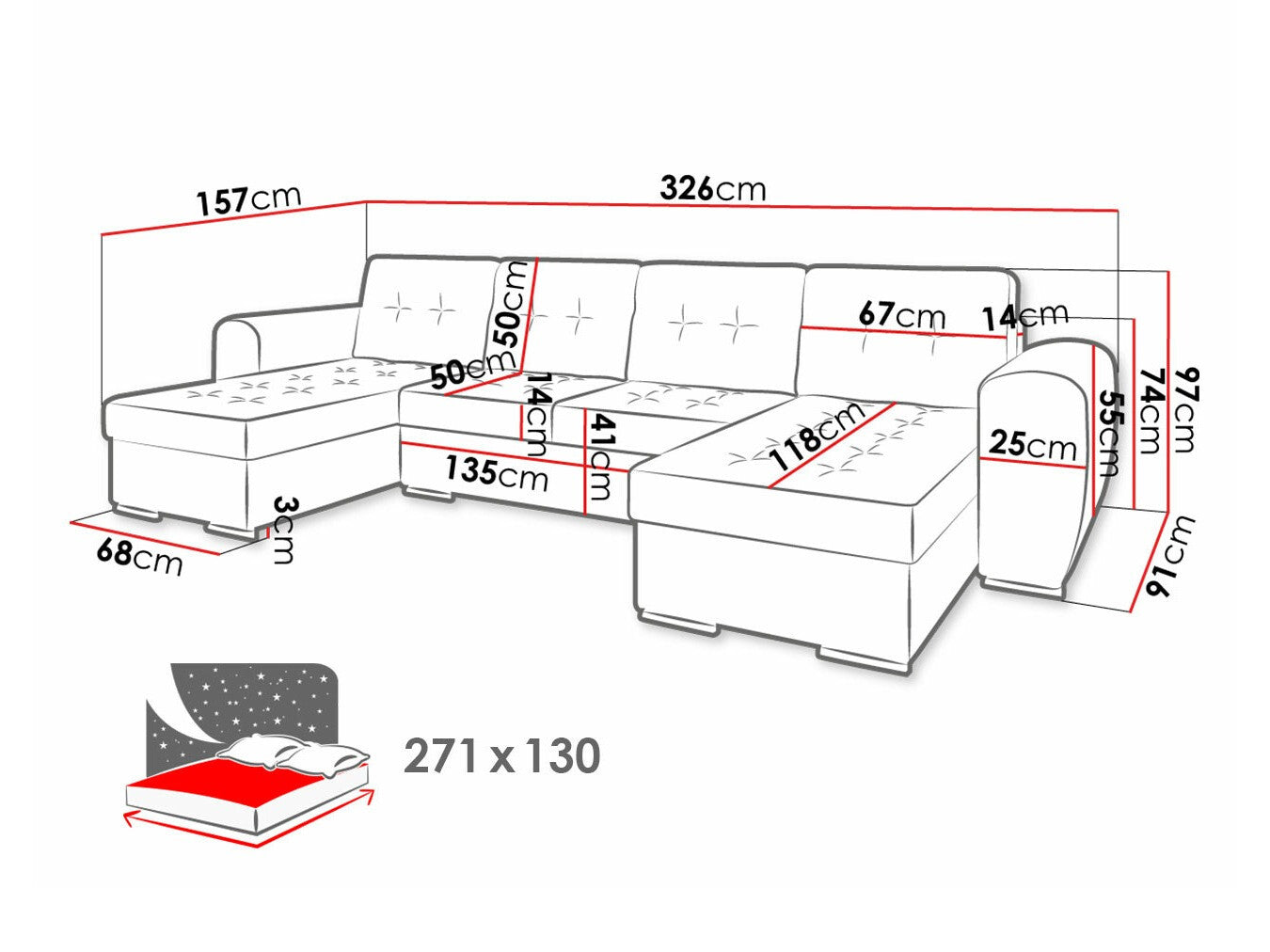 Hjørnesofa Arvada 117