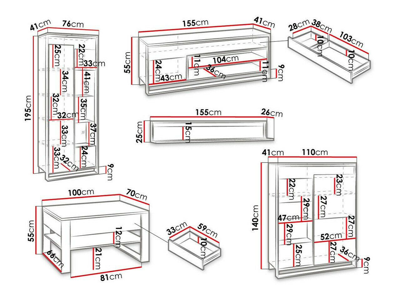 Stuemøbler-sæt Fresno G112