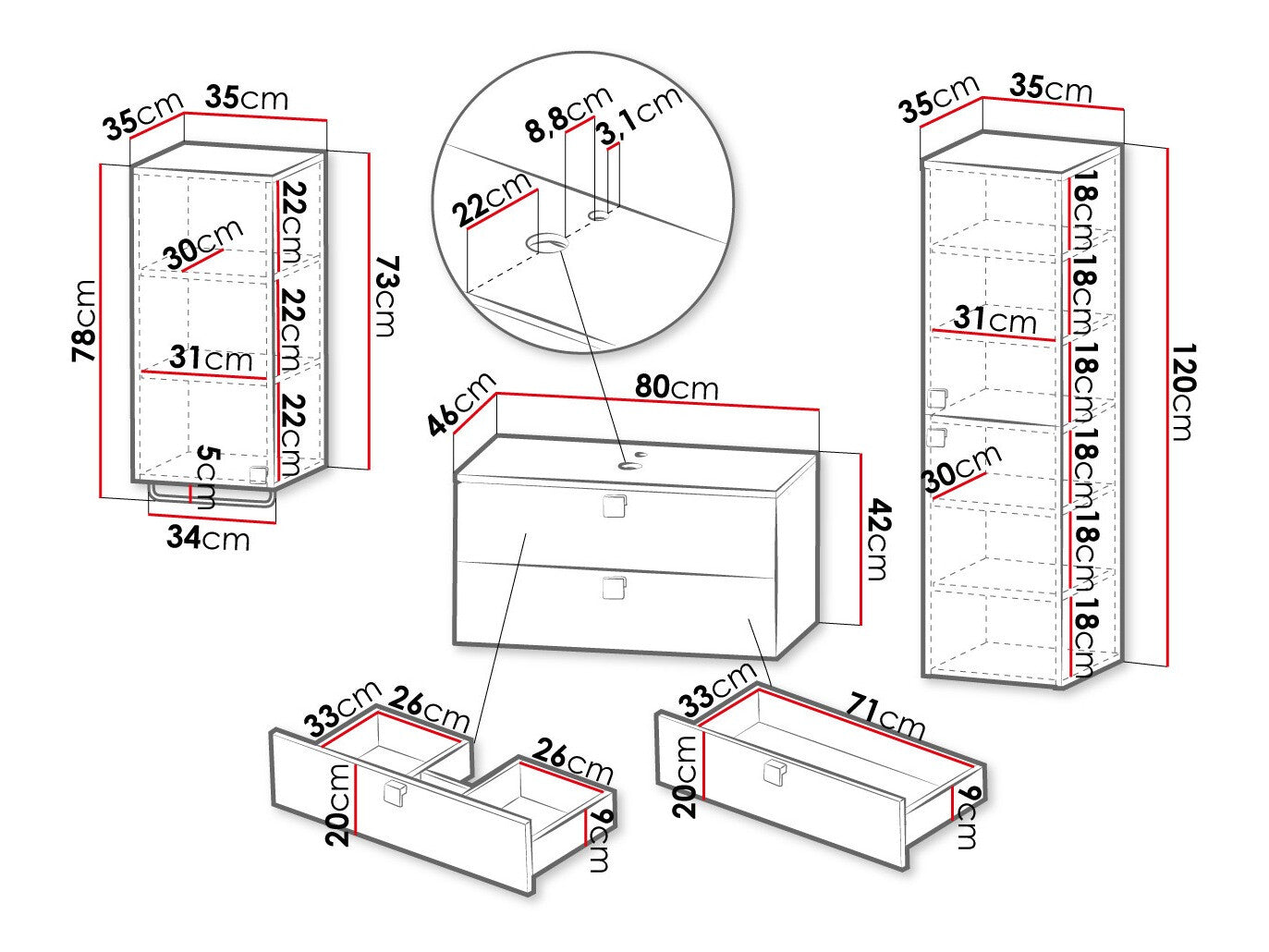 Bathroom set Merced R106