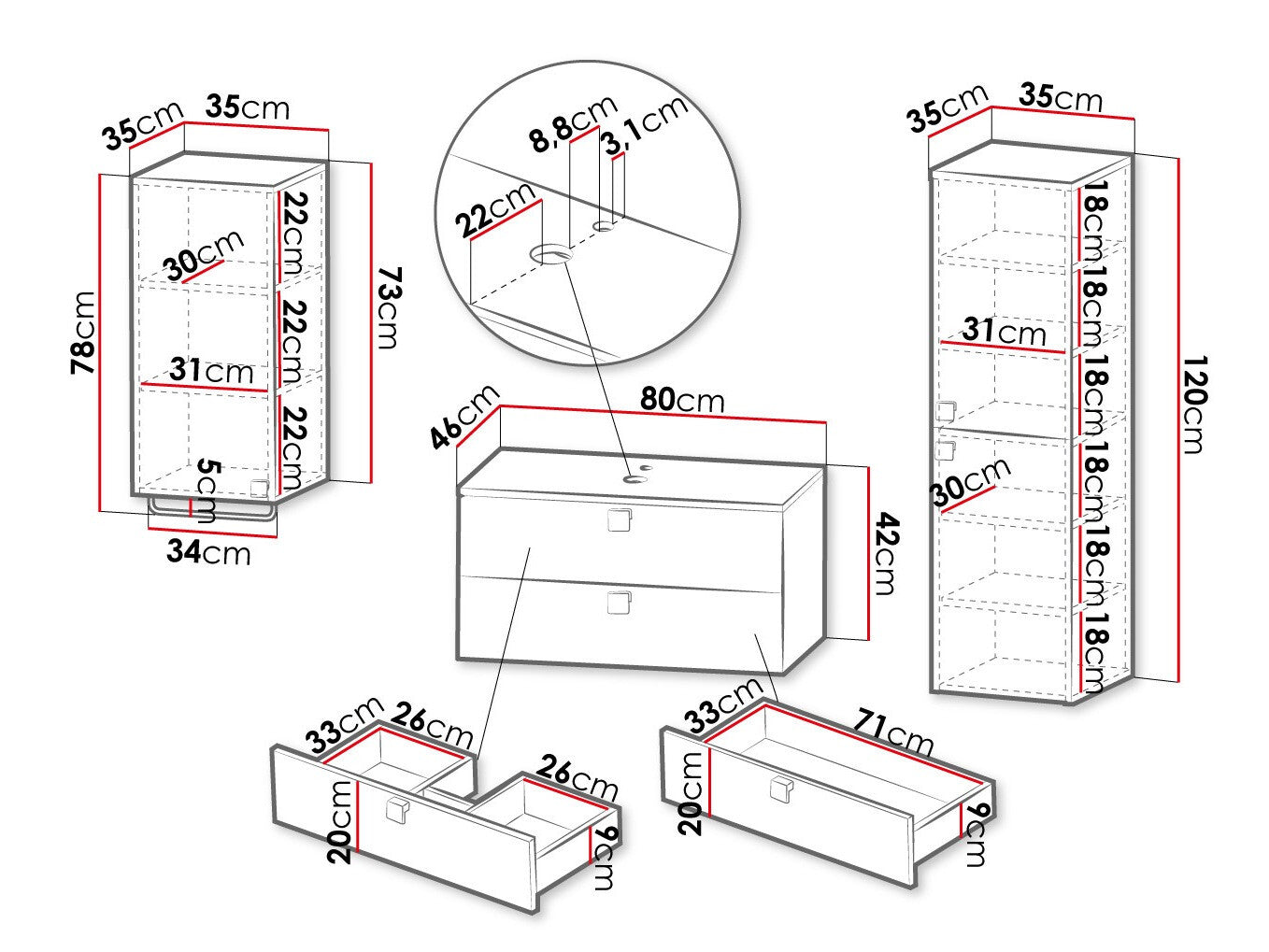 Bathroom set Merced R106