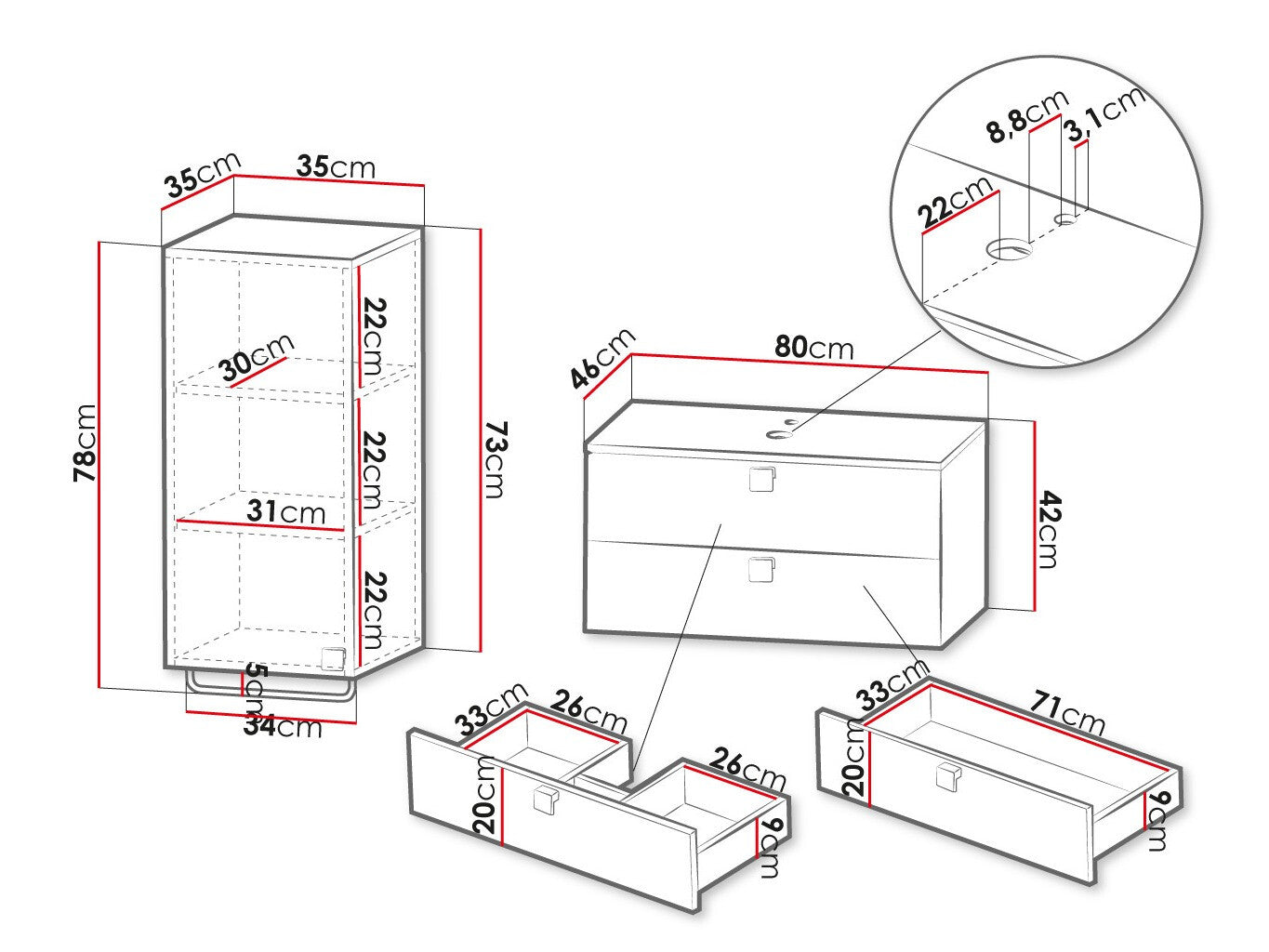 Bathroom set Merced R105