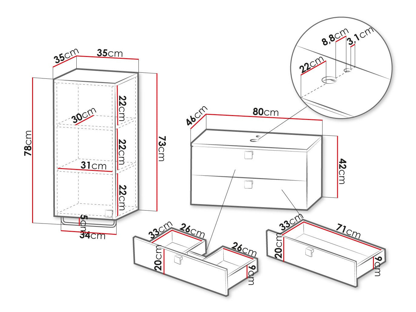 Bathroom set Merced R105