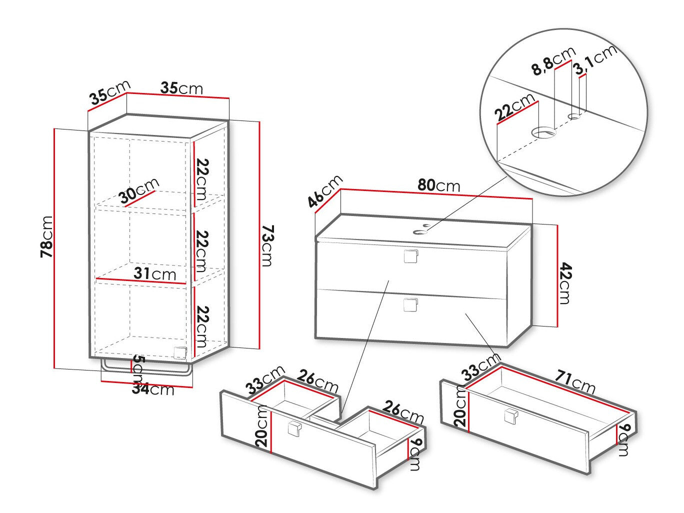 Bathroom set Merced R105