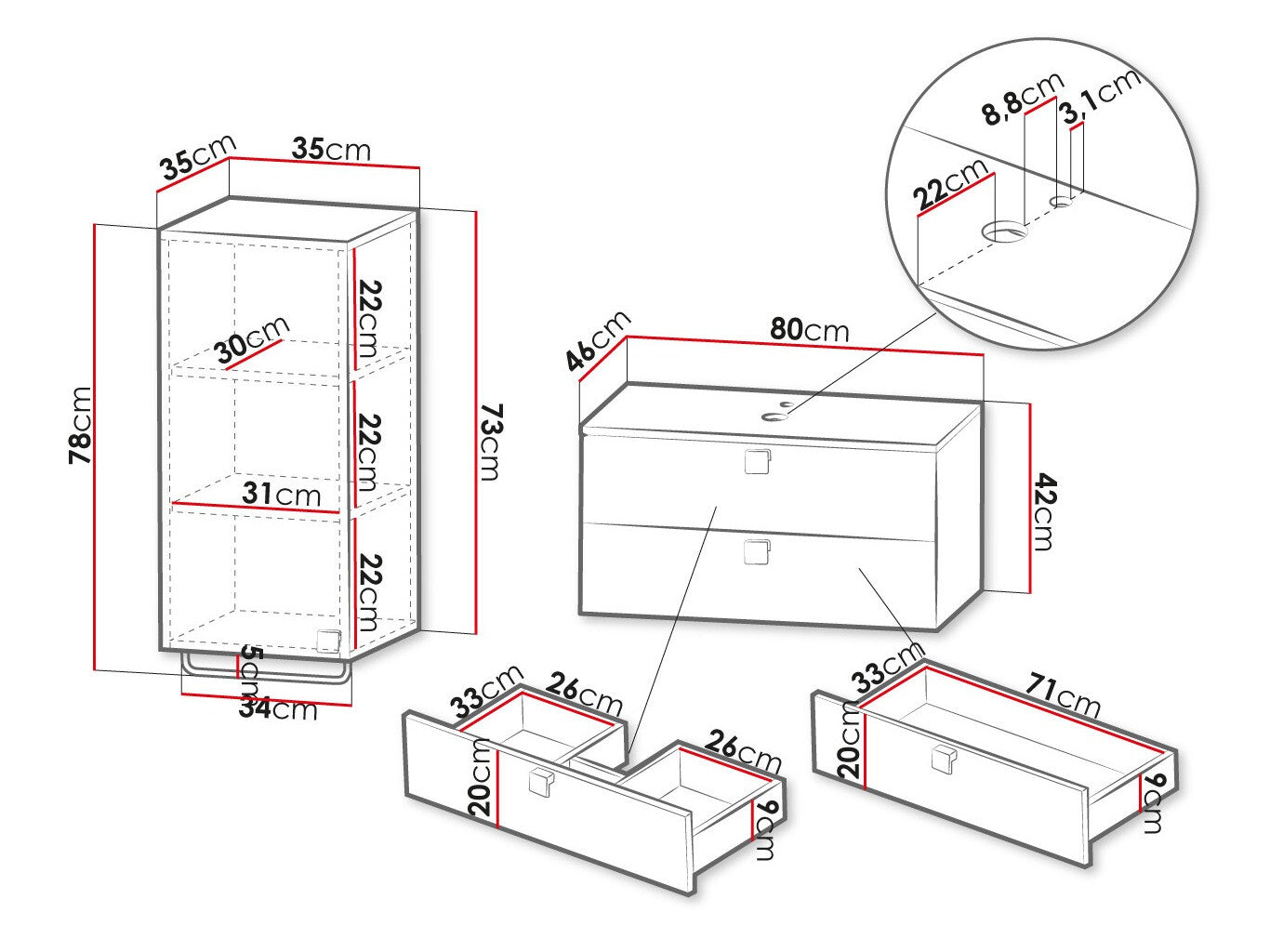 Bathroom set Merced R105