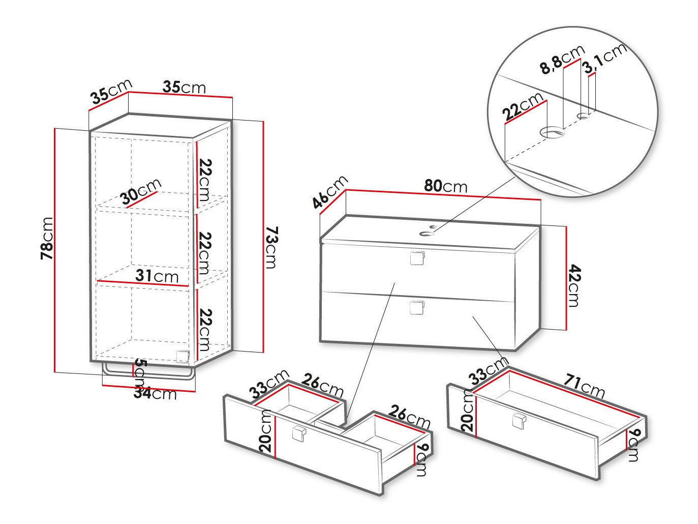 Bathroom set Merced R105
