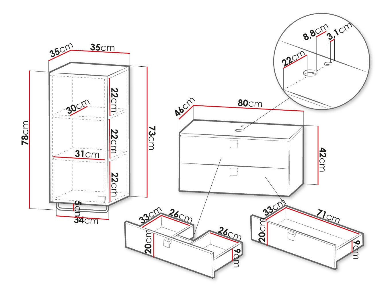Bathroom set Merced R105