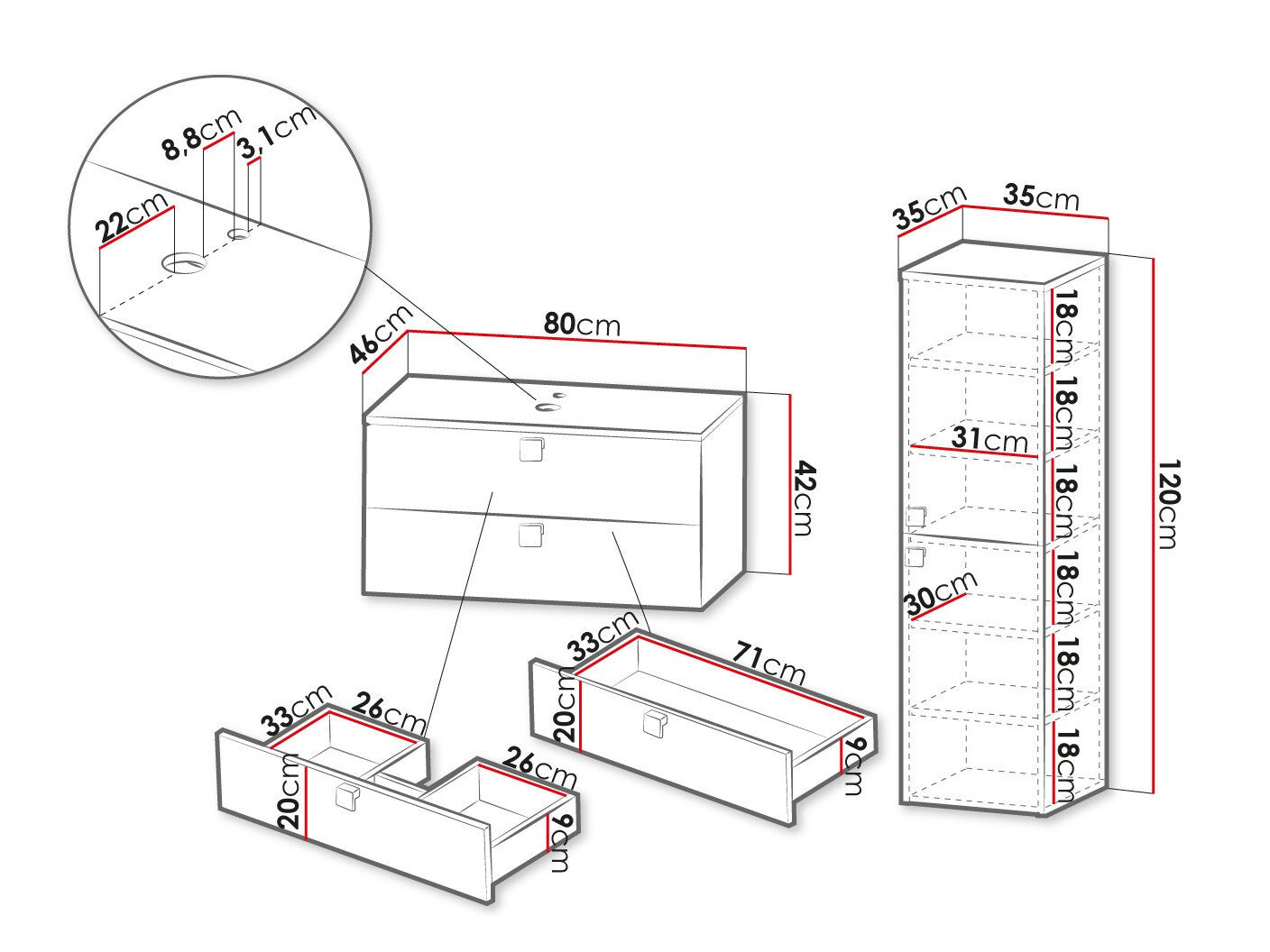 Bathroom set Merced R104