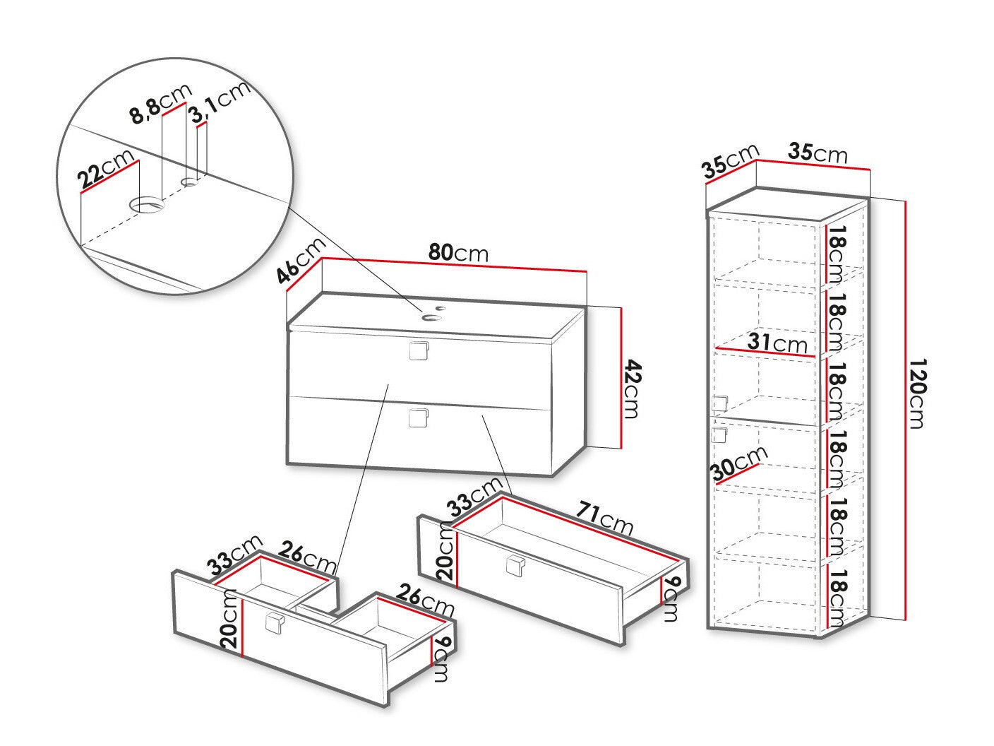 Bathroom set Merced R104
