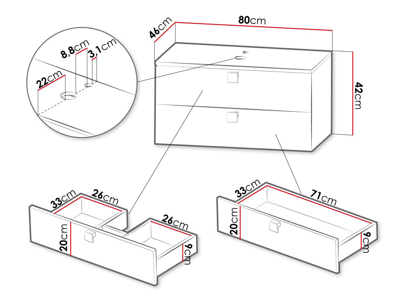 Wall bathroom cabinet for washbasin Merced R103