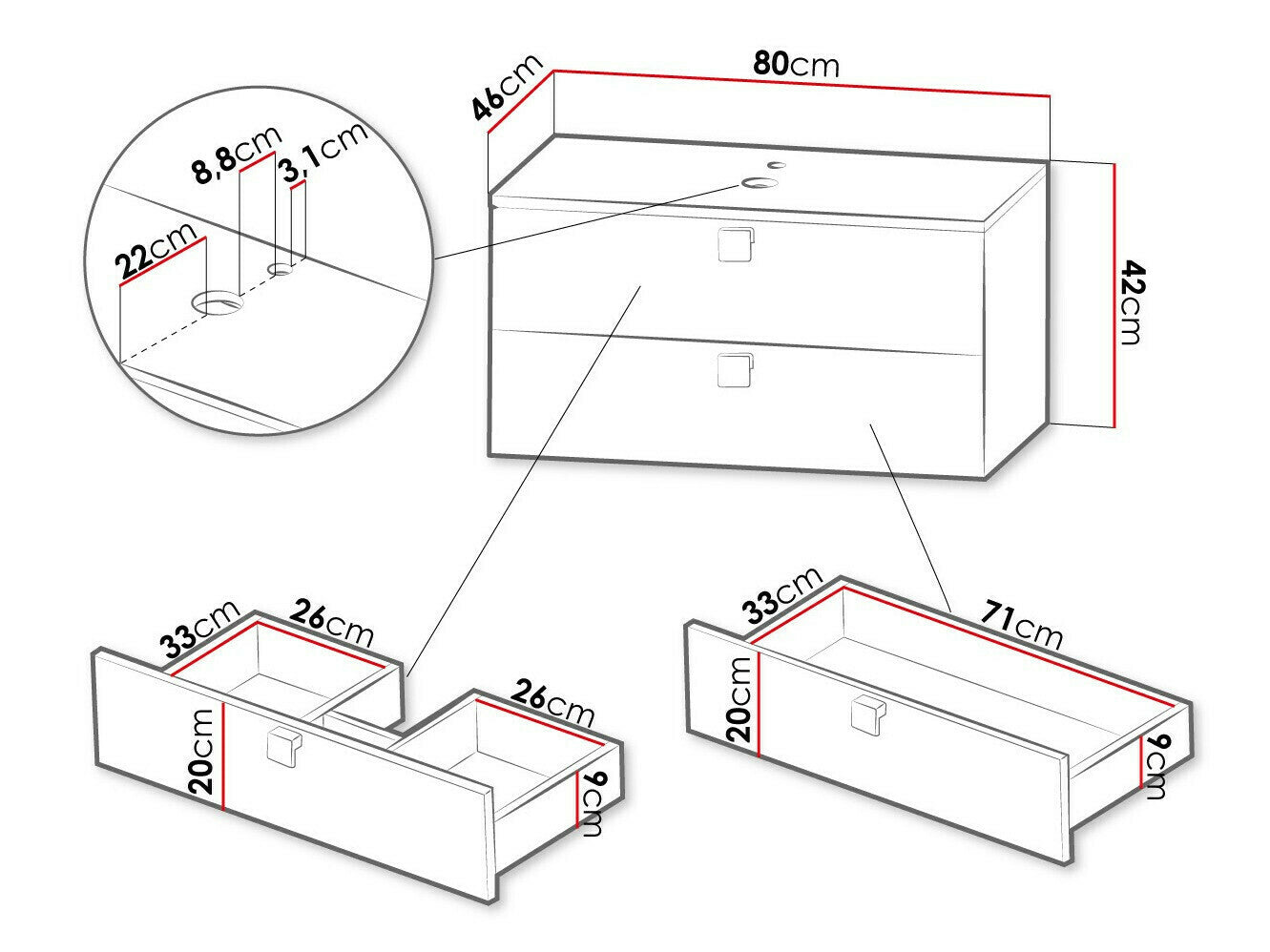 Wall bathroom cabinet for washbasin Merced R103
